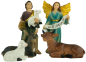Preview: Stilvolle Weihnachtskrippe Breitenbrunn inkl. 11-tlg. Figurensatz K 604, Maße Krippe: ca. 60 x 23 x 26 cm